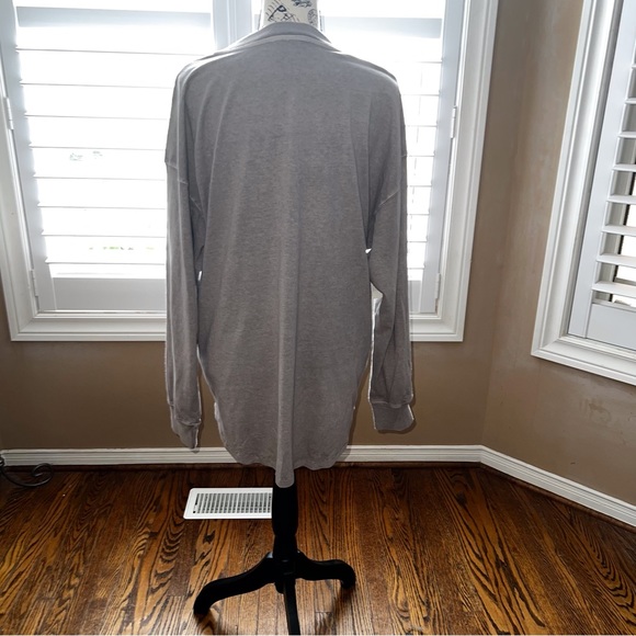 NWT Wilfred Free Sonora Cotton Long-sleeve Henley Shirt - Gd Gull Grey - Small - Picture 2 of 11
